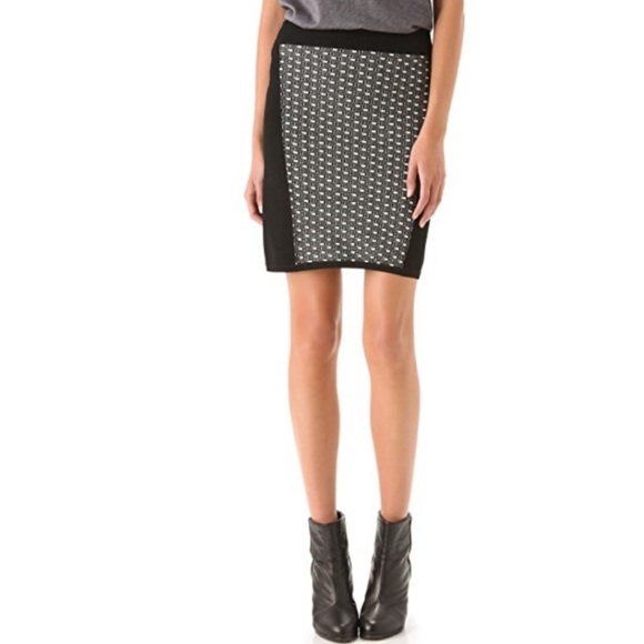 rag & bone Dresses & Skirts - Rag & Bone Datia Sweater Knit Panel Mini Skirt Back Zip Stretch Black size Small